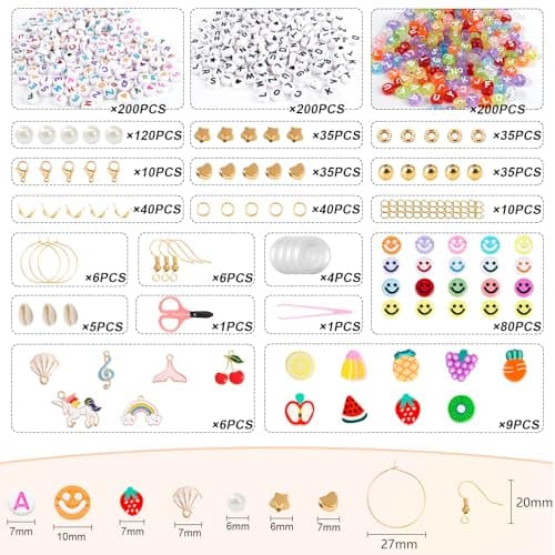 WAREHOUSE 48000 Stück 3mm Glasperlen Sets, Perlen für Armbänder Pastell, Mini Perlenset Charm Kit DIY Perlen zum Auffädeln mit Bunte Buchstabenperlen für DIY Bracelet Making Kit. (couleur-4)