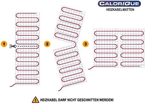 Tapis de câbles chauffants électriques CALORIQUE - 4,5 m2 - Chauffage au sol électrique efficace 100 W/m2- Technologie TWIN - [A +++]