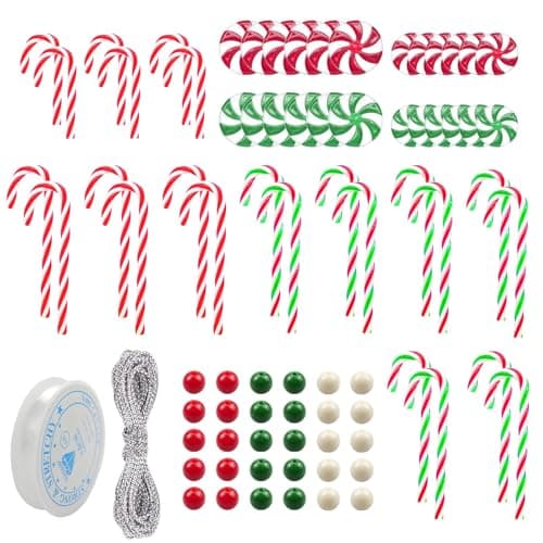 Zfseyuh Décorations de Nël de Canne de Bonbon 24 Pièces Canne de Bonbons Plastique de Noël avec Corde Sucre d'orge pour Sapin de Noël Sucette Ornement Suspendu