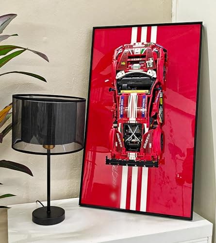 WETCEAOM Cadre Tableau d'affichage Mural pour Lego Technic 42125 Ferrari 488 GTE AF Corse #51, Tableau d'affichage Mural pour Lego Les Amateurs, Taille : 75x45 cm(sans modèle)