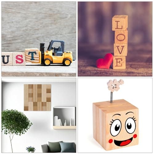 100 Cube Bois, 2x2x2CM Cube en Bois Vierges, Cube Bois Enfant de pin Naturel, Blocs de Bois pour L'artisanat, la Décoration, la Peinture, les Puzzles