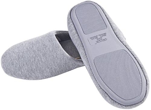 ofoot Pantoufles Intérieur pour Femmes, Chaussures de Ville Antidérapant en Coton Lavable avec Mousse Moire de Forme(Gris,36/37 EU)
