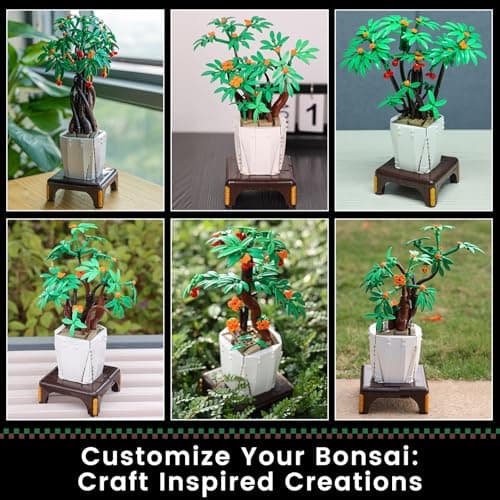 JMBricklayer Bonsaï Arbre de Construction pour Adultes 20108 - Collection Botanique Créative à Faire Soi-même, Modèle de Plante, Cadeaux Bonsaï pour La Fête des Mères, Décoration de Bureau Charmante
