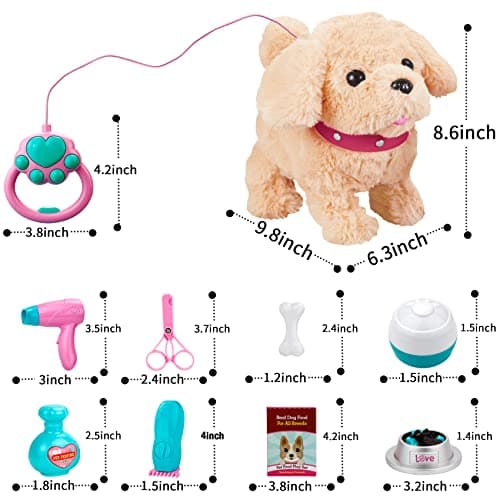 Koonie Jouets pour Chiens de Marche pour Enfants, Chiens électroniques interactifs, Marche Parlant, aboyant, Chant, Robot, Chiot, Jouet pour Chien, Cadeaux pour Filles et garçons de 2, 3, 4, 5 Ans
