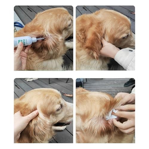 Nettoyant Oreille Chien, Rinçage d'oreille de Chien, Gouttes d'oreille de Chien arrêtent l'inflammation et Les démangeaisons de l'oreille, nettoyant d'oreille d'animal de Compagnie pour Chien et Chat