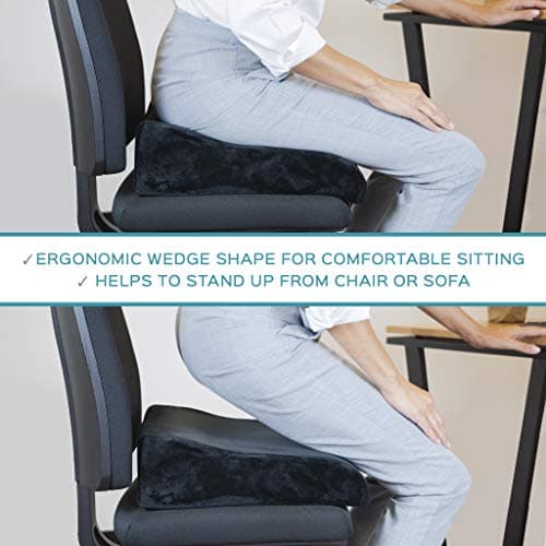 bonmedico Coussin de Chaise Rehausseur - Coussin Ergonomique et Orthopédique pour Bureau, Voiture, Maison, Support en Mousse Rembourrée