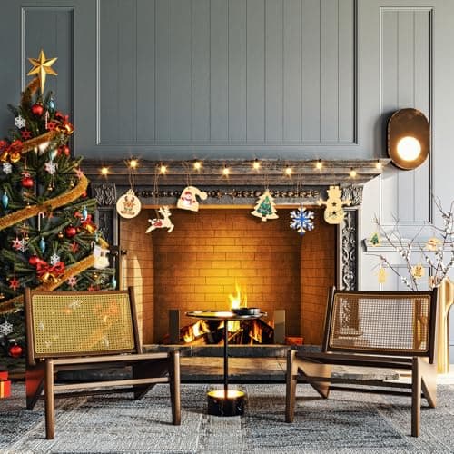36pcs de pendentifs en Bois Noël kit de Bricolage pour Enfants,Bricolage de Noël DIY décoration de Noël en Bois pendentifs de Noël déco pendentifs Cadeaux,Arbre Noël,Flocon de Neige,Bonhomme de Neige