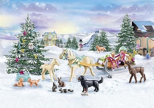 PLAYMOBIL 71345 Calendrier de l'Avent Équestre - Horses of Waterfall - La magie de Noël - 24 surprises à découvrir pour attendre Noël jouet avec décor pour enfants à partir de 4 ans