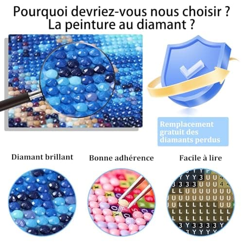 Mafenr Art Diamond Painting Chat, Chat Diamond Painting Adulte, Peinture Diamant Adulte pour Cadeaux et Décoration 30x40 cm