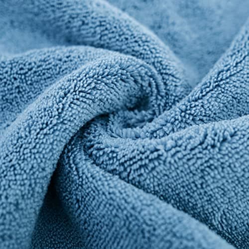 Polyte - 6 Serviettes de Bain en Microfibres - sèche Rapidement/ne Peluche Pas - Bleu