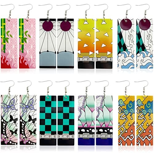 Boucles D'oreilles Anime en Acrylique - 8 Paires pour Cosplay et Bijoux