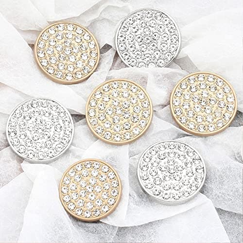 ftiemlovde 10 Gros Boutons Argent Mercerie Pour Blazer MéTal à Coudre Avec Strass,Couvre Boutons Couture de Manchettes Femme Chemise Smoking,Perfect Homme Boutons Pantalon Pour Capitonnage(G10S 12mm)