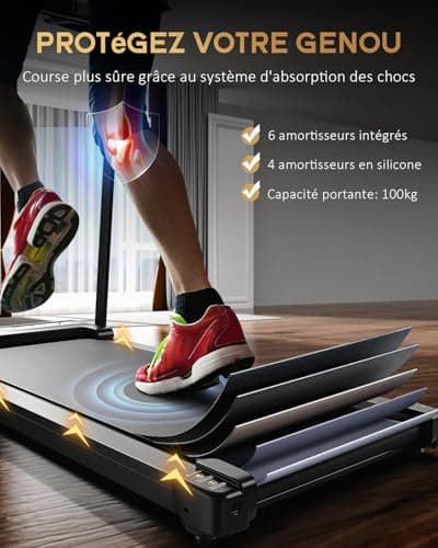 Tapis de Course Marche Pliable - Tapis de Marche Pliable Motorise Walking Pad Electrique Silencieux Tapis Roulant Pliable 10 km/h Treadmill Compact pour la Maison et Le Bureau