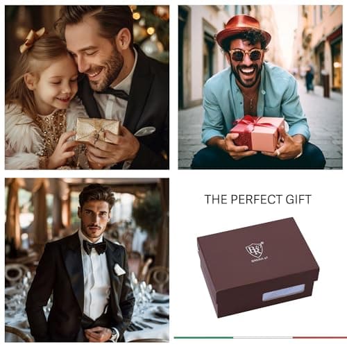 BRERA 67 - coffret cadeau homme 5 pièces cravate, mouchoir de poche costume homme, pince à cravate, couvre boutons et bouton de manchette personnalisé, cadeau homme original mariage