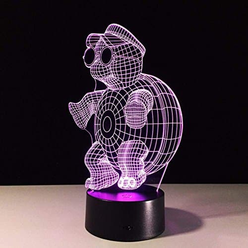 HPBN8 Ltd Illusion 3D Tortue LED Lampe Lumières LED Décoration Lampes Télécommande 7/16 Couleurs Change Veilleuse Alimenté par USB Enfants Cadeau Anniversaire Noël Cadeaux