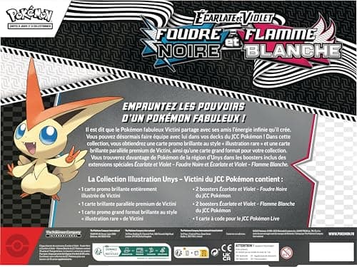 Pokémon : Collection Illustration Unys – Victini (1 Carte Promo Brillante entièrement illustrée, 4 boosters et 1 Carte Promo Grand Format Brillante « Illustration Rare ») du JCC Pokémon