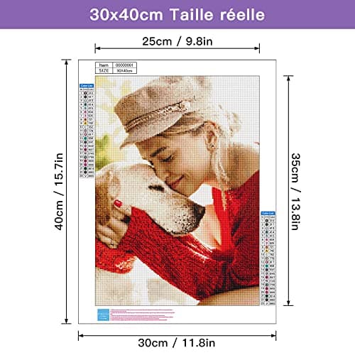 DPDP Diamond Painting Personnalisé Photo - Custom 5D Broderie Diamant Peinture Kit, Full Drill Peintures Photos Arts Cadeau Fête des Pères Mur Décor 30x40 cm