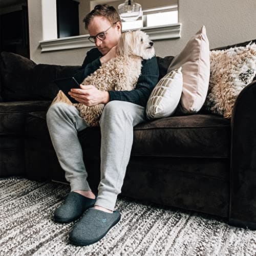 VeraCosy Hommes Chaussons à mémoire de forme bicolore grise,42/43 EU