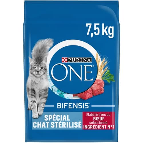 PURINA ONE Bifensis Chat Stérilisé | Croquettes Au Bœuf pour Chats Adultes | Sac de 7,5kg