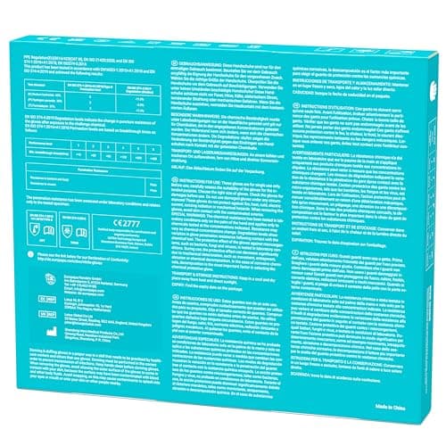 EUROPAPA® Lot de 100 gants jetables en nitrile sans latex non stériles sans latex