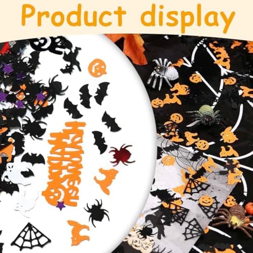 UENXRXE 3 Sacs Halloween Décorations Citrouilles Araignées Chauves-Souris Sorcières Crânes Fantôme Halloween Confettis Pour Halloween Décorations De Table Fête Fournitures