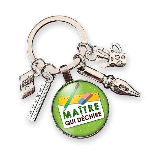 cadeau maître école - porte clés maitre breloques « je suis un maitre qui déchire » - cadeau de fin d'année scolaire - marque pages - instituteur- professeur -remerciement - fait main - création