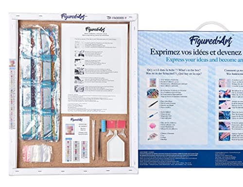 Figured’Art Diamond Painting Broderie Diamant 40x50cm Avec Cadre Toile Tendue Strass Perles Carrés - Van Gogh Nuit Etoilée sur le Rhone - Kit Complet 5D DIY Activité Manuelle Loisirs Créatifs Adultes