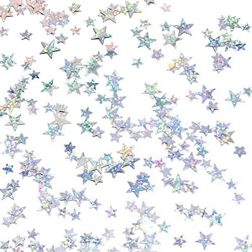 WenmthG Confettis en forme d'étoile, confettis à paillettes étoiles, film pailleté argenté, étoile à paillettes pour fêtes d'anniversaire, décoration de mariage, fête, artisanat, décoration de table à
