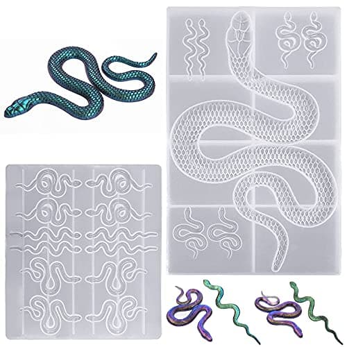AFUNTA Lot de 2 moules en silicone forme serpent pour boucles d'oreilles résine époxy