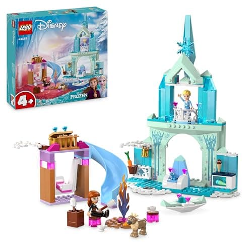 LEGO Disney Princess Le Château de Glace d’Elsa, Jouet de Princesse La Reine des Neiges, 2 Figurines Animales et Mini Poupées Elsa et Anna, Cadeau pour Filles et Garçons Dès 4 Ans 43238