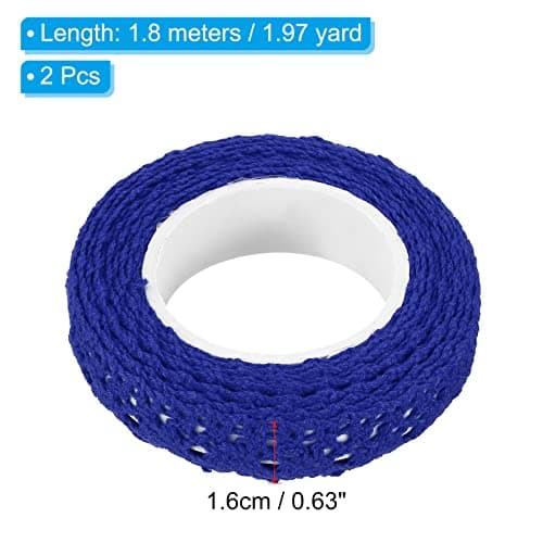 PATIKIL Dentelle Ruban Auto-adhésif Dentelle Film, 2 Rouleaux Coton Masquage Autocollant pour Détail Accent Mur orner Art, Bleu