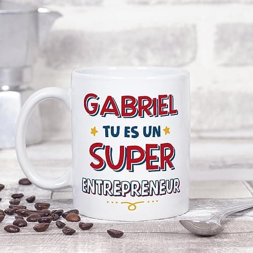 Mugffins Tasses Personnalisables pour ENTREPRENEUR - En Français - Cadeau Personalisé- Tu es Super - 11 oz / 330 ml