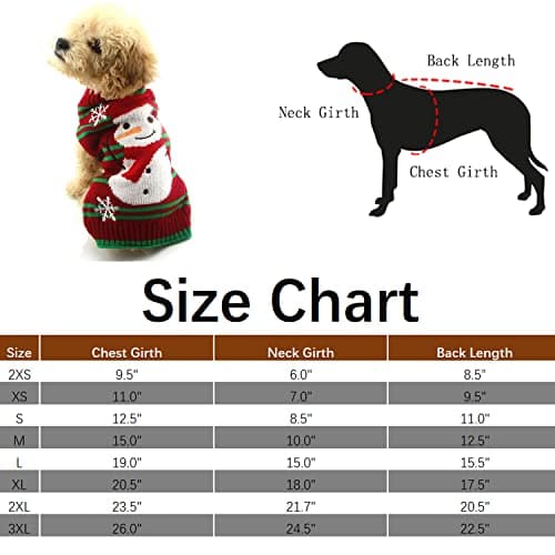 DELIFUR Pull de Neige pour Chien Bonhomme de Neige Noël Nouvel an Pull pour Petits Chiens et Chats (Bonhomme de Neige, XL)