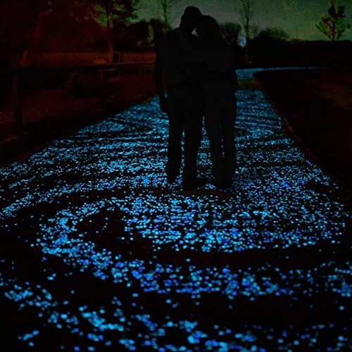 DAZZLEEX Lot de 50 galets phosphorescents pour aquarium Bleu