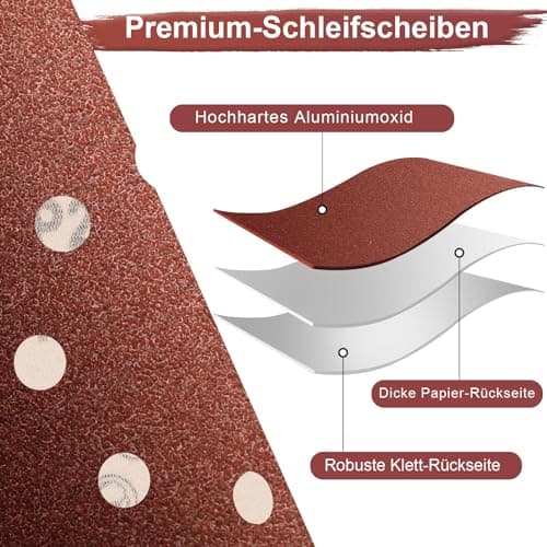 Sztaoip Disques Abrasifs 125 mm 70 Pièces Disques de Ponçage 8 Trous 40/60/80/120/180/240/320 Grain Mixte pour Ponceuse Excentrique
