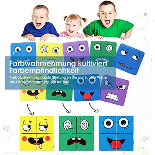 Jouets en Bois,Jouets sensoriels, Jouets Montessori pédagogiques pour Enfants à partir de 3 Ans,Cubes de Construction Puzzler Jouets Cadeau d'anniversaire pour Les Enfants de 3 à 12