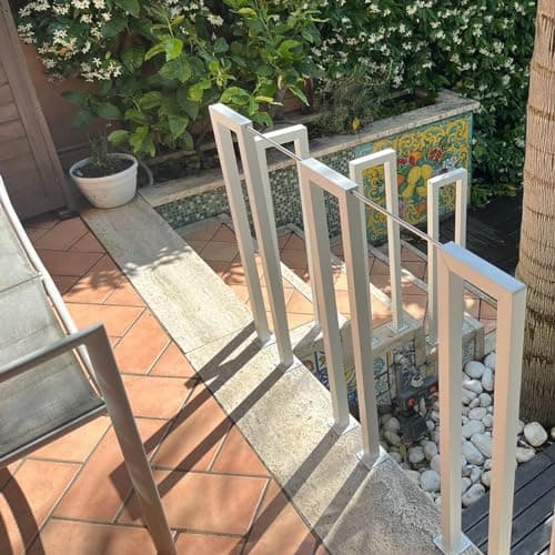 Rampe d'escalier intérieure en forme de U, main courante pour escaliers extérieurs, rambarde escalier intérieur, 35 à 110 cm, garde corps escalier en fer forgé (blanc a, 35 cm)