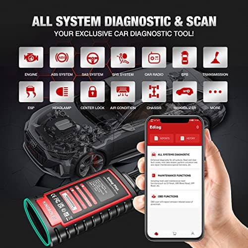 KINGBOLEN Ediag Plus Valise Diagnostic Auto, OBD-II Diagnostic français pour 15 Services Systèmes Complets, Can-FD, Auto-Vin, Codage ECU & Test Actif, pour iOS et Android Mobiles
