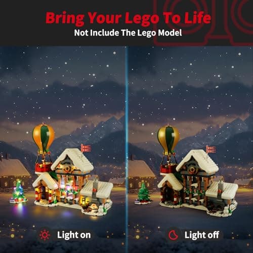 BRIKSMAX Kit d'éclairage LED pour LEGO Icons Le bureau de poste du Père Noël - Compatible avec Lego 10339 Modèle de blocs prédéfinis - Ne pas inclure le jeu Lego