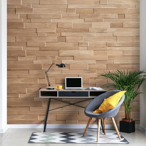 Wooden Wall Design Panneau mural en chêne 3D avec revêtement en bois de chêne structuré - Modèle OZO Lite (1 m2)
