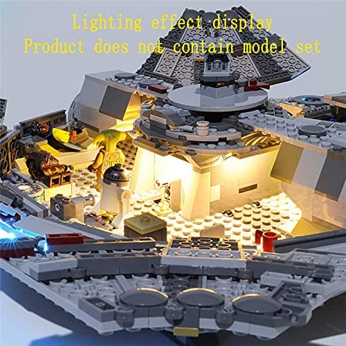 GEAMENT 2019 Jeu De Lumières pour Star Wars Millennium Falcon (Faucon Millenium) - Kit D'éclairage LED Compatible avec Lego 75257 (Modèle de Bloc Non Inclus)