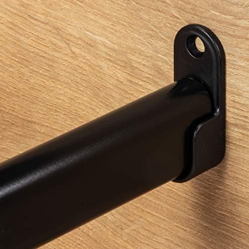 Gedotec Porte-manteau noir Porte-manteau métal | Tringle placard 1500 mm | Tringle de garde-robe en métal vintage OVAL | Tube meuble 30 x 15 mm | 1 Armoire bar ovale avec 2 consoles | 1 Pièce