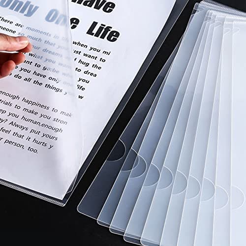 50 Pcs Chemises Plastique, Transparente Pochettes Chemise Coin A4 Pour le Stockage du Papier Couleurs Vives, Pochette Porte Document A4 Dossier Pochette pour Bureau École Documents Classification
