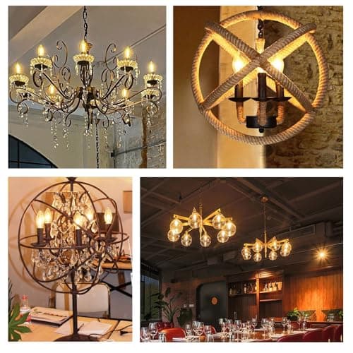 Ampoules E14 Bougie LED 4W, Dimmable, Équivalent Incandescente/Halogène 40W, Blanc Chaud 2700K, 400LM, AC 230V, C35 E14 Filament Vintage, pour Lustres, Plafonnier, Applique, Lot de 4