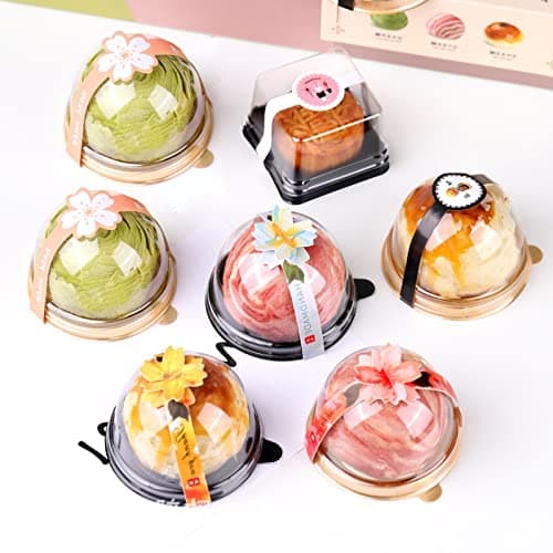 JJQHYC 50 Pièces Boîtes à Dessert Mini Boîtes à Gâteaux Transparent Boîte à Pâtisserie Cadeau Rond Boîte d'emballage à Gâteau pour la Fête de Mariage Anniversaire