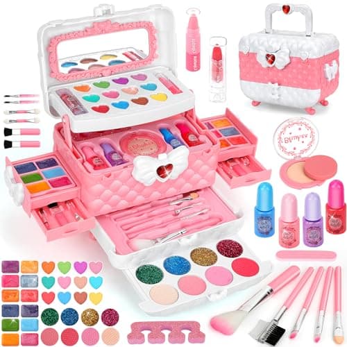 Aureyung Maquillage Enfant Fille, Lavable Malette Maquillage Enfant, Maquillage Fille, Jouet Fille 3 4 5 6 7 8 9 10 Ans Jeux Fille, Idée Cadeau Fille 3-12 Ans
