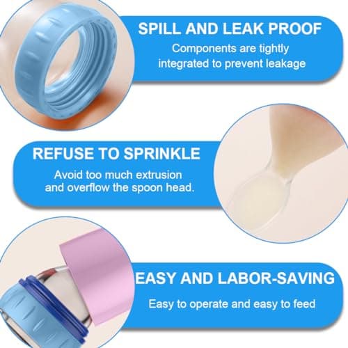 KXUSW Cuillère à Presser En Silicone Pour Bébé 90 ml,Biberon Cuillere Bebe,Biberon Cuillère,Squeeze Bouteille Alimentation à La Cuillère,Convient Aux Enfants De Plus De 3 Mois(Rose)