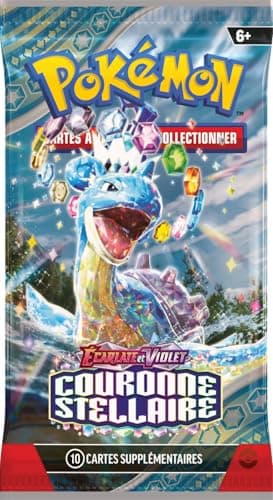 JCC Pokémon : Lot de boosters Écarlate et Violet – Couronne Stellaire (6 boosters)
