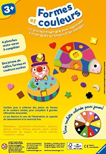 Ravensburger - Jeu Educatif - Formes et couleurs - Association logique - Développement de l'observation et de la motricité - A partir de 3 ans - 24032