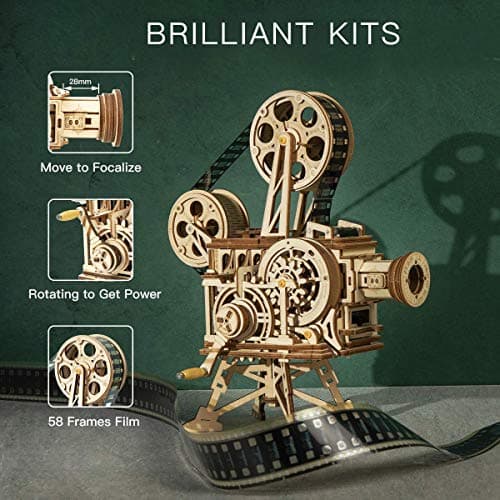 Robotime Vitascope Puzzle 3D Mécanique Modèle en Bois - Maquette Jeux de Construction - etablis Bricolage Enfant Jeu de Construction en Bois Adulte